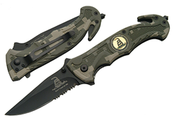 Knife 126 Camo Gadsden Dont Tread On Me Utility Knife. Blade, Cutter & Belt Clip 