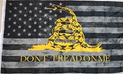 Black US Flag with Gadsden Dont Tread On Me 