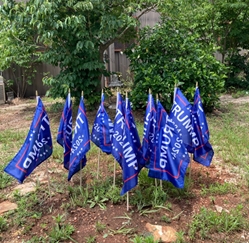 Trump 12'x18" Stick Flags "Trump 2024 (sold by dozens only) - 12x18 Trump Stick Flag