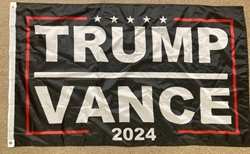 FT 67 TRUMP / VANCE 2024 BLACK POLY 3X5 FLAG TRUMP 