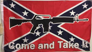 Assault Weapon on Battleflag w/ Come and take it.