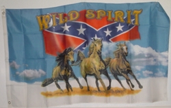 WILD SPIRIT with Horses Flag 