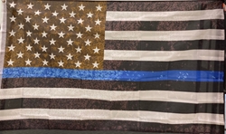 Weathered Blue Lives Flag 