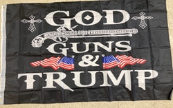 Trump God, Guns and Trump 3x5 Black 