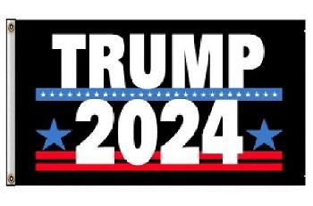 Trump 2024 Black Flag with stars 