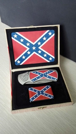 Battle Flag Knife and Lighter Set 