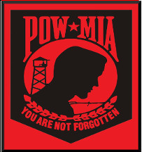 S232  3" x 3"  POW MIA RED 