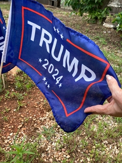 Trump 12'x18" Stick Flags "Trump 2024 (sold by dozens only) - 12x18 Trump Stick Flag