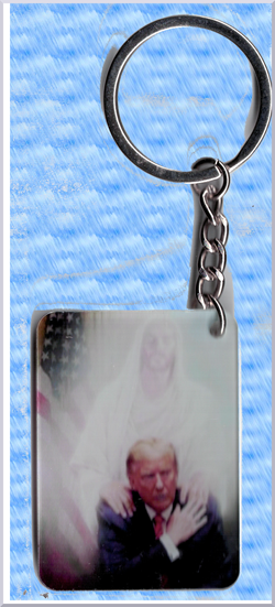 Trump with Jesus Protecting  Key Chain sold by the dozen (Double Sided) Trump